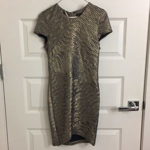Torn by Ronny Kobo Gold Metallic Mini Dress